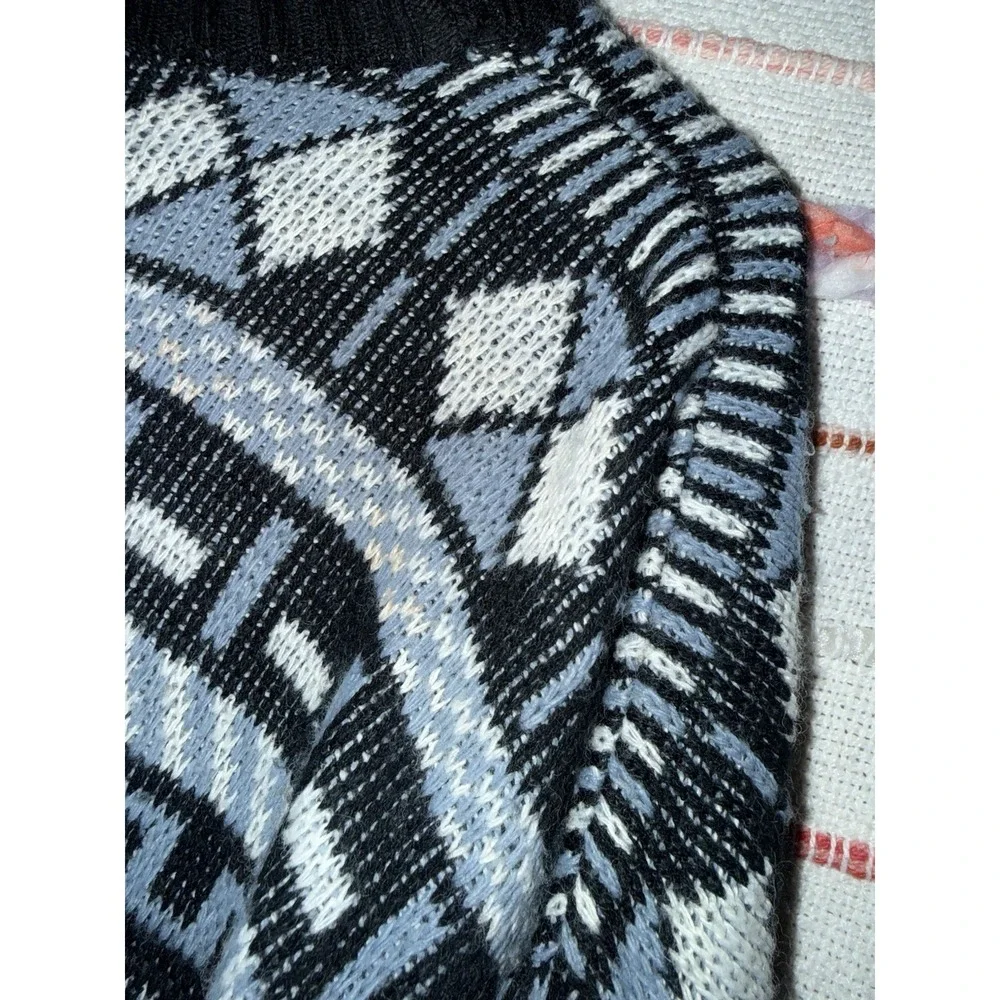 Stilnuovo‎ Knit Sweater M Multicolor Geometric Pullover 30% Wool Vintage 90s